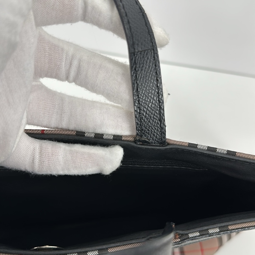 Authenticated Burberry Nova Check Tote Mini Handbag - Picture 17 of 17